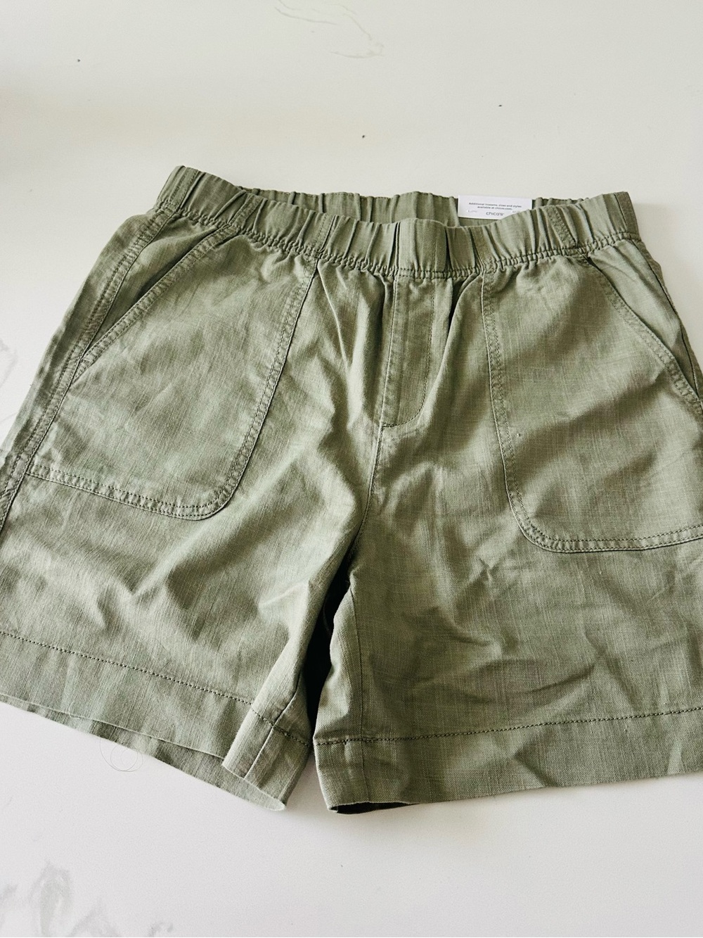 Chico's Olive Green Cargo Shorts with Elastic Waist